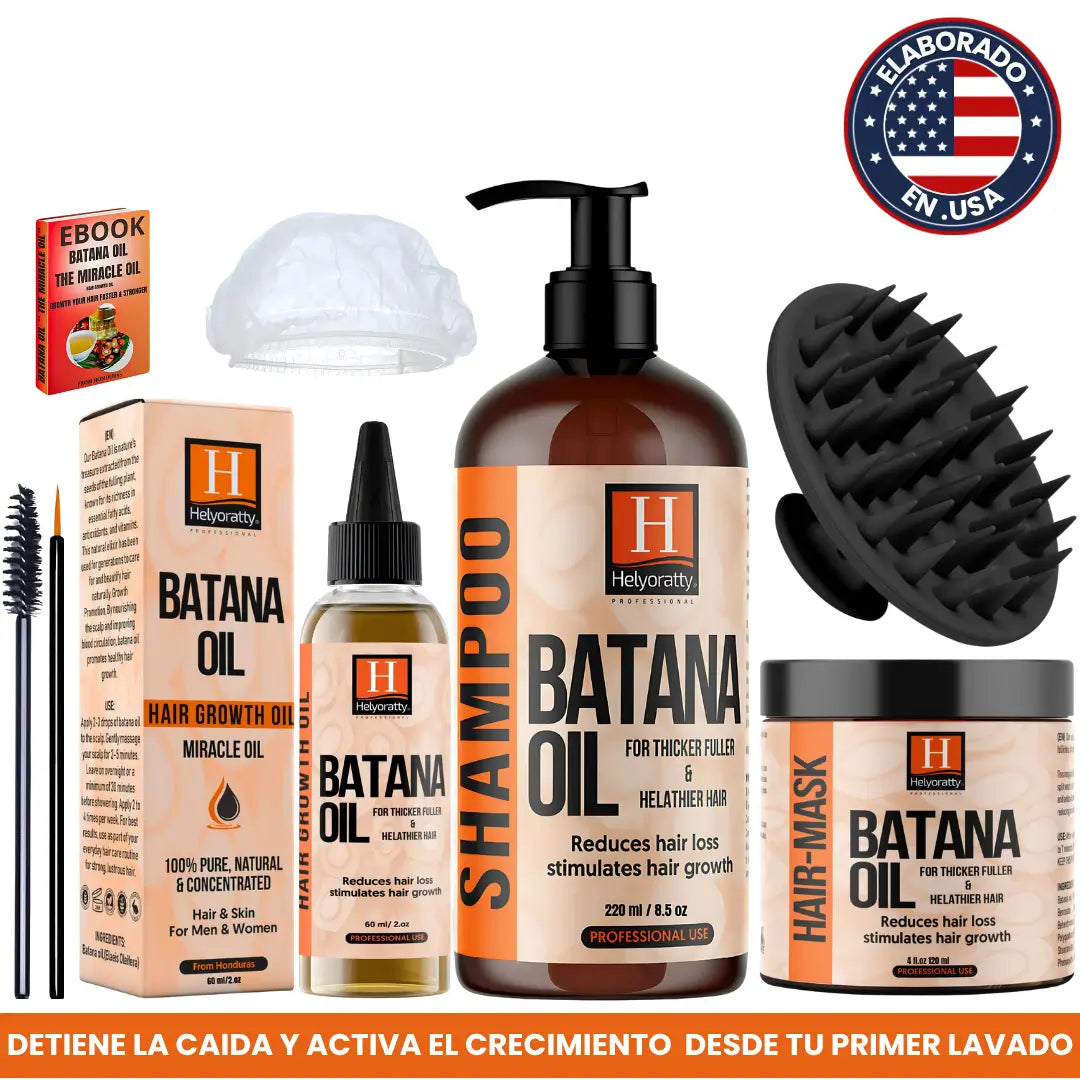 HELYORATTY™ SET DE BATANA (4 EN 1) DETIENE LA CAIDA Y  RECUPERA EL CRECIMIENTO EN 4 SEMANAS